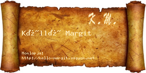 Kálló Margit névjegykártya