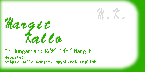 margit kallo business card